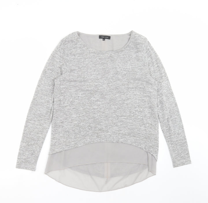 New Look Womens Grey  Knit Pullover Jumper Size M