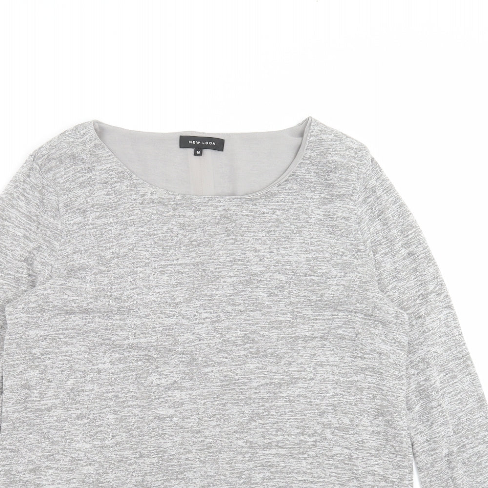 New Look Womens Grey  Knit Pullover Jumper Size M