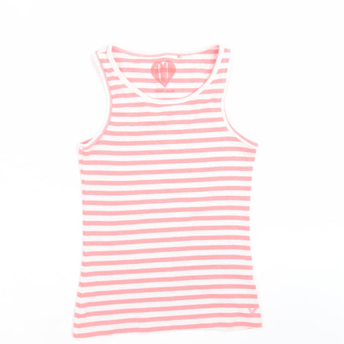 NEXT Girls Pink Striped  Basic Tank Size 12 Years