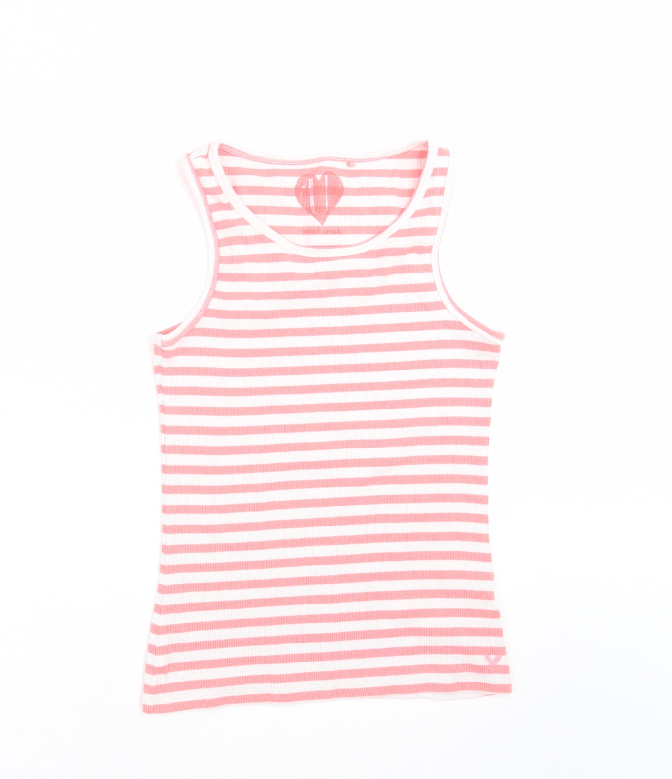 NEXT Girls Pink Striped  Basic Tank Size 12 Years