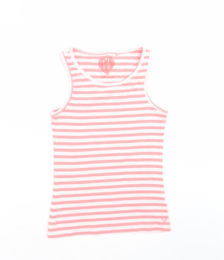 NEXT Girls Pink Striped  Basic Tank Size 12 Years