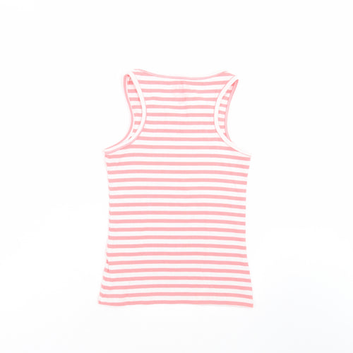 NEXT Girls Pink Striped  Basic Tank Size 12 Years
