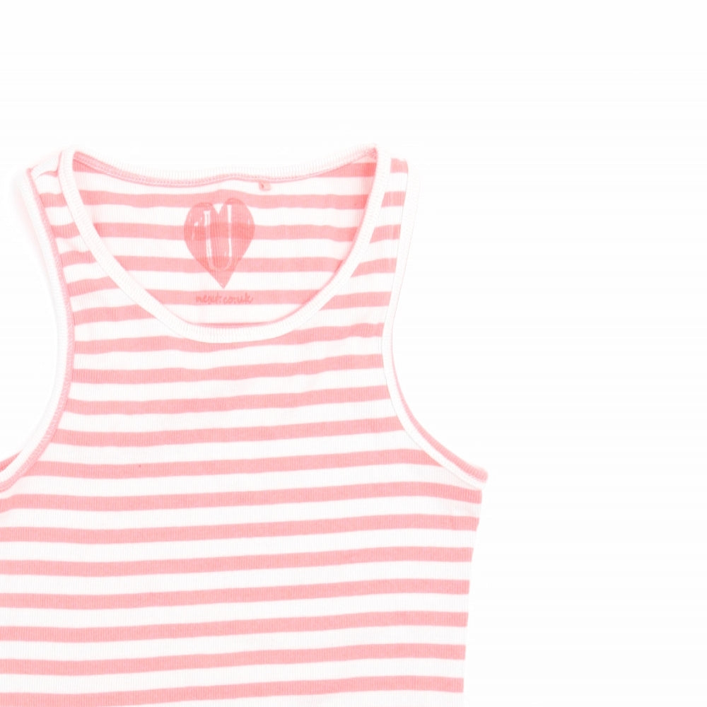 NEXT Girls Pink Striped  Basic Tank Size 12 Years