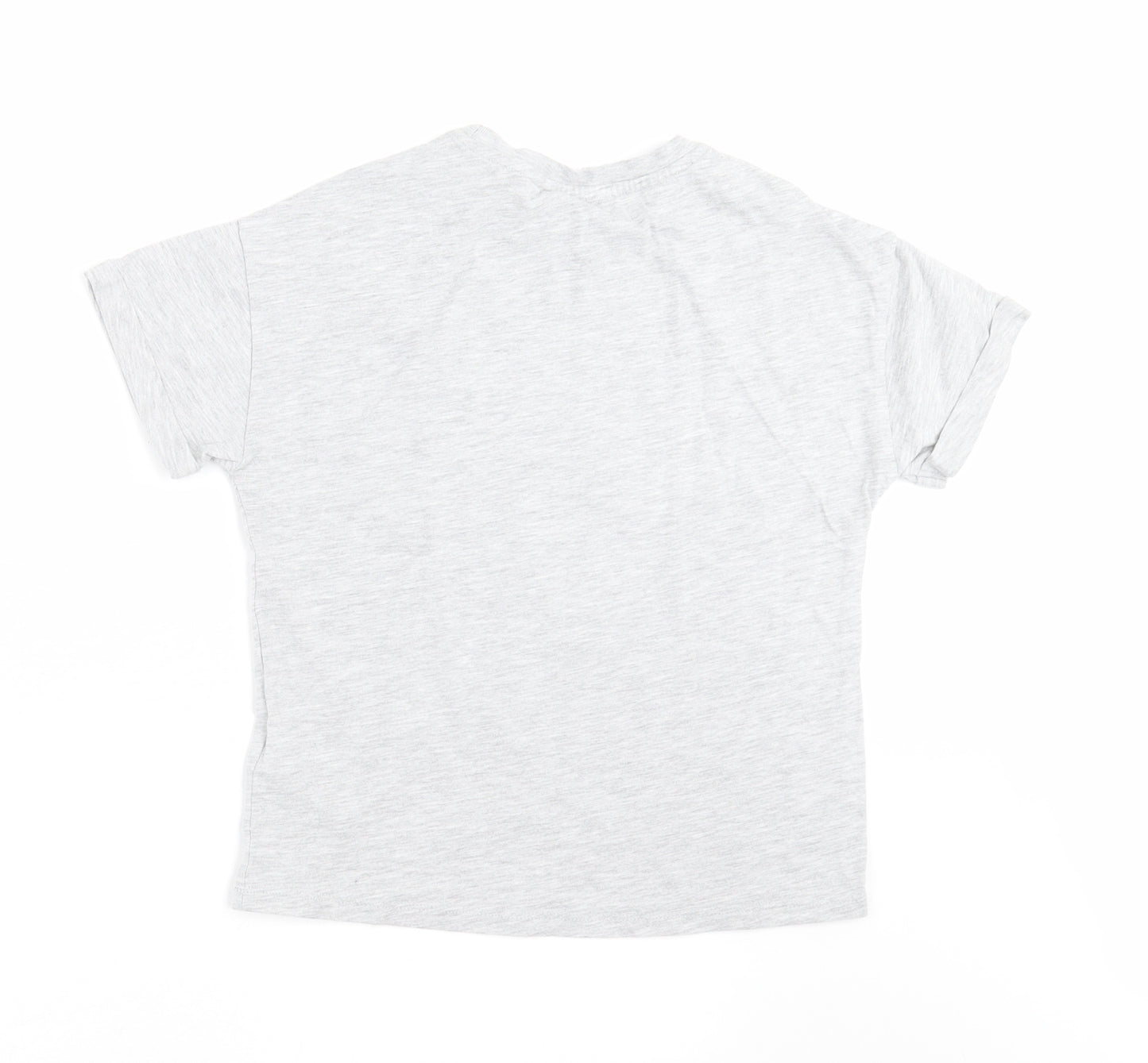 Marks and Spencer Girls Grey   Basic T-Shirt Size 9-10 Years  - sequin heart