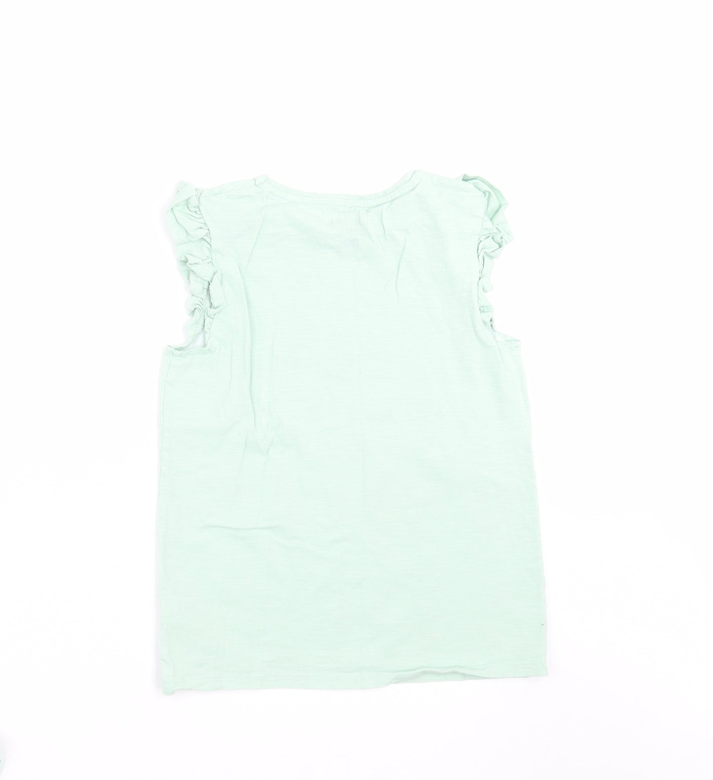 F&F Girls Green   Basic T-Shirt Size 10-11 Years  - stars
