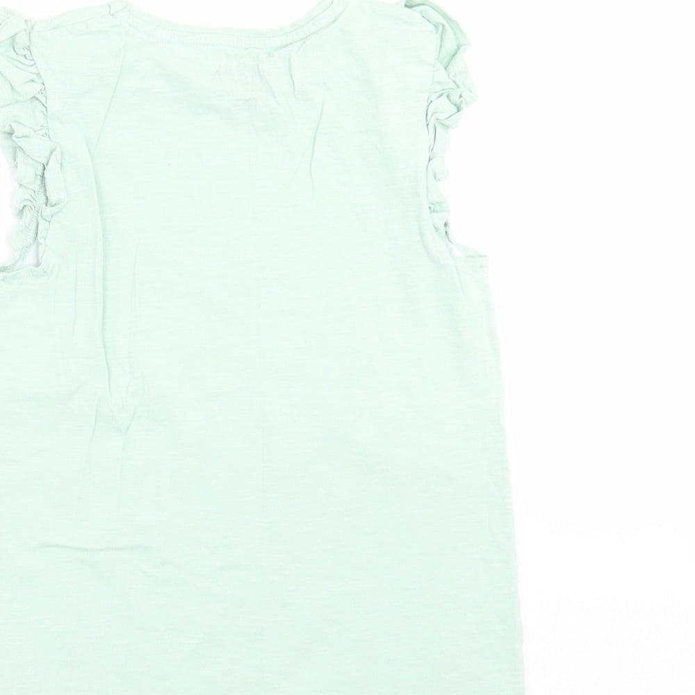 F&F Girls Green   Basic T-Shirt Size 10-11 Years  - stars