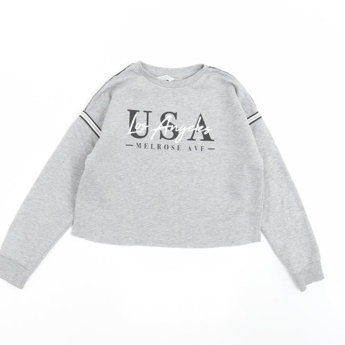 Primark Girls Grey   Pullover Sweatshirt Size 9-10 Years  - usa los angeles
