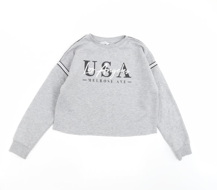 Primark Girls Grey   Pullover Sweatshirt Size 9-10 Years  - usa los angeles
