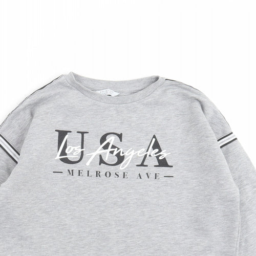 Primark Girls Grey   Pullover Sweatshirt Size 9-10 Years  - usa los angeles