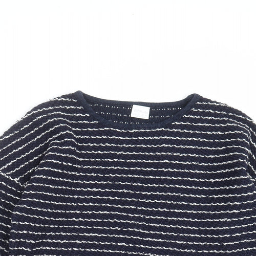F&F Girls Blue Striped Knit Pullover Jumper Size 12-13 Years