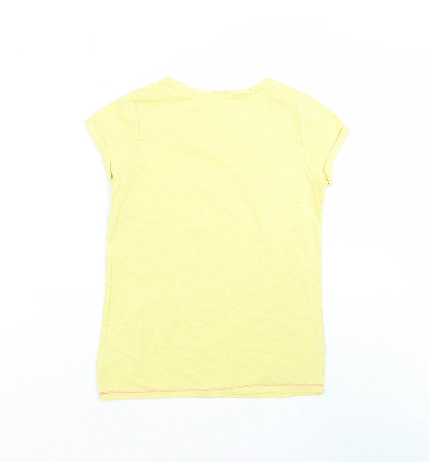 NEXT Girls Yellow Floral  Basic T-Shirt Size 11 Years