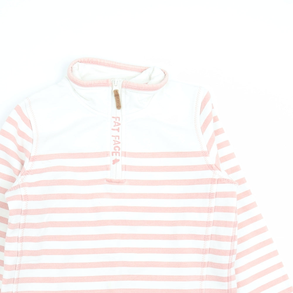 Fat Face Girls Pink Striped  Pullover Sweatshirt Size 10-11 Years
