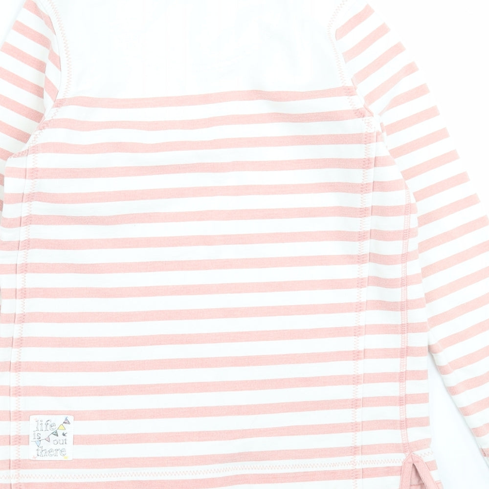 Fat Face Girls Pink Striped  Pullover Sweatshirt Size 10-11 Years