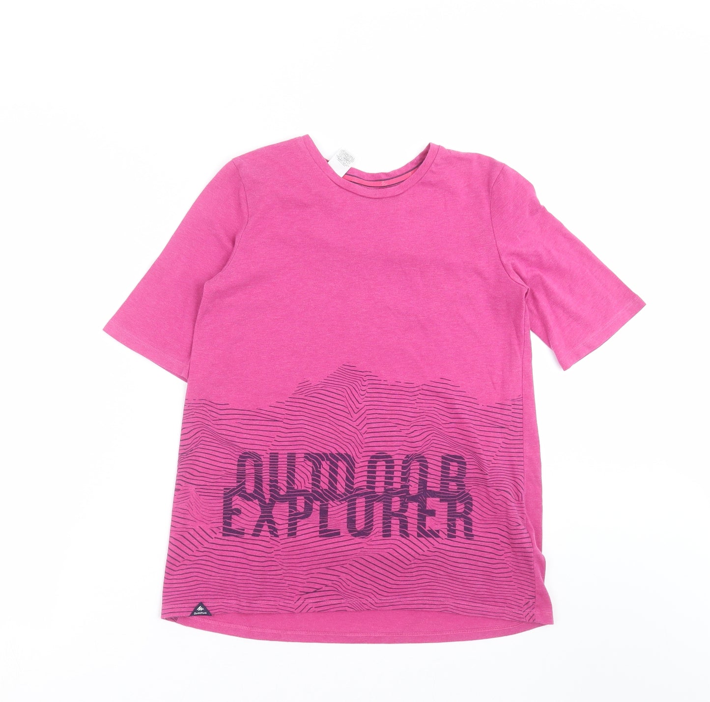 DECATHLON Girls Purple Geometric  Basic T-Shirt Size 14-15 Years  - outdoor explorer