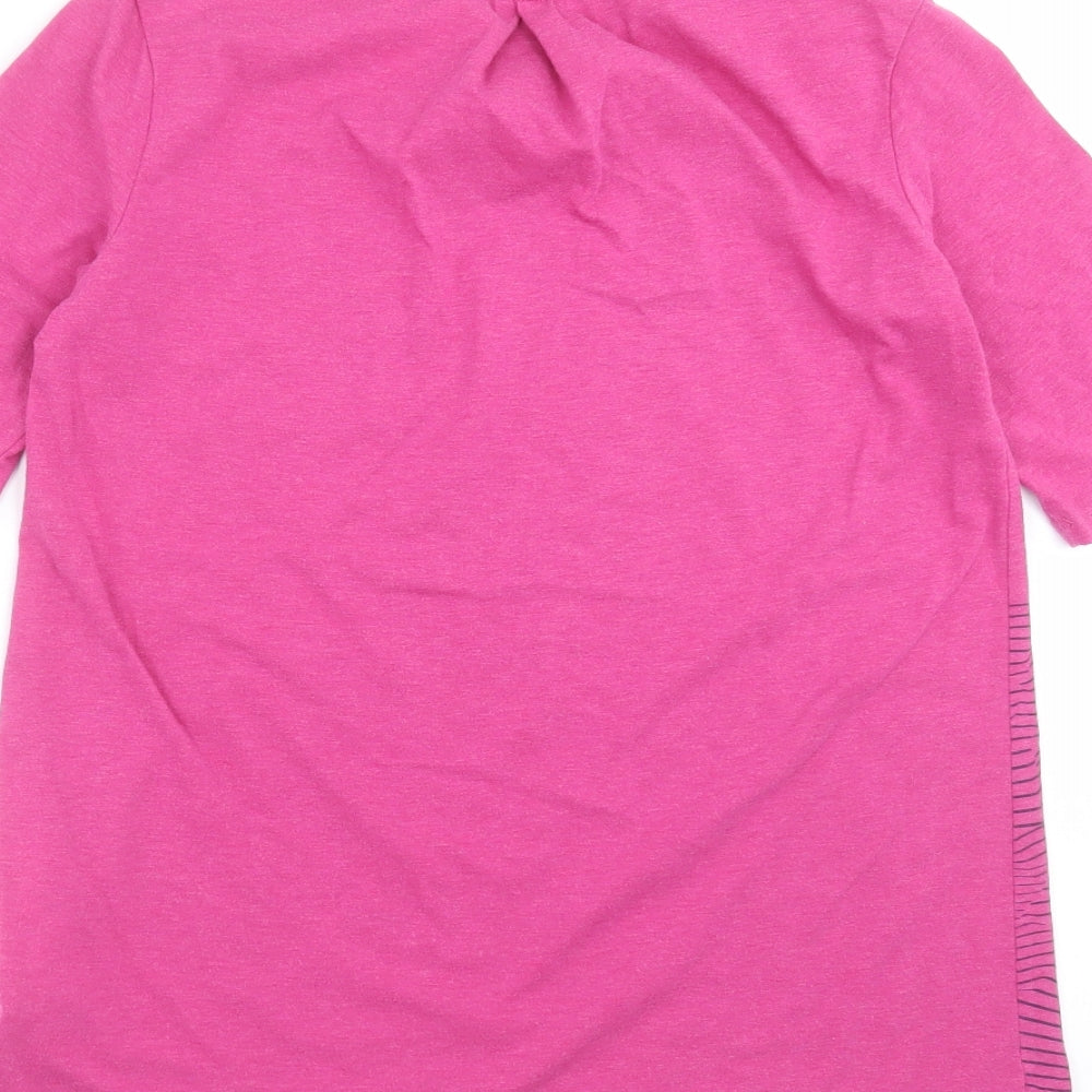 DECATHLON Girls Purple Geometric  Basic T-Shirt Size 14-15 Years  - outdoor explorer