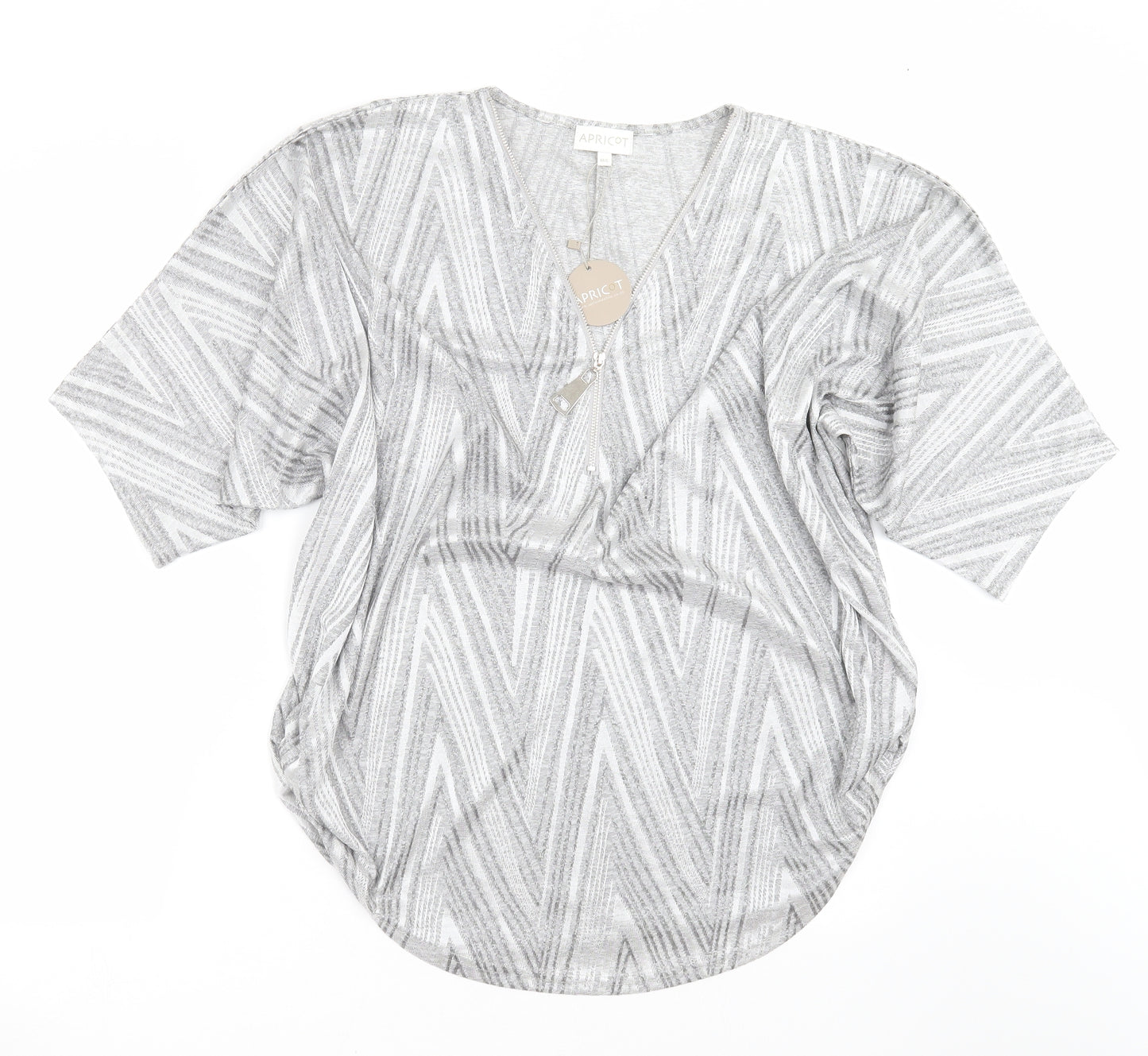 Apricot Womens Grey Geometric  Basic Blouse Size M