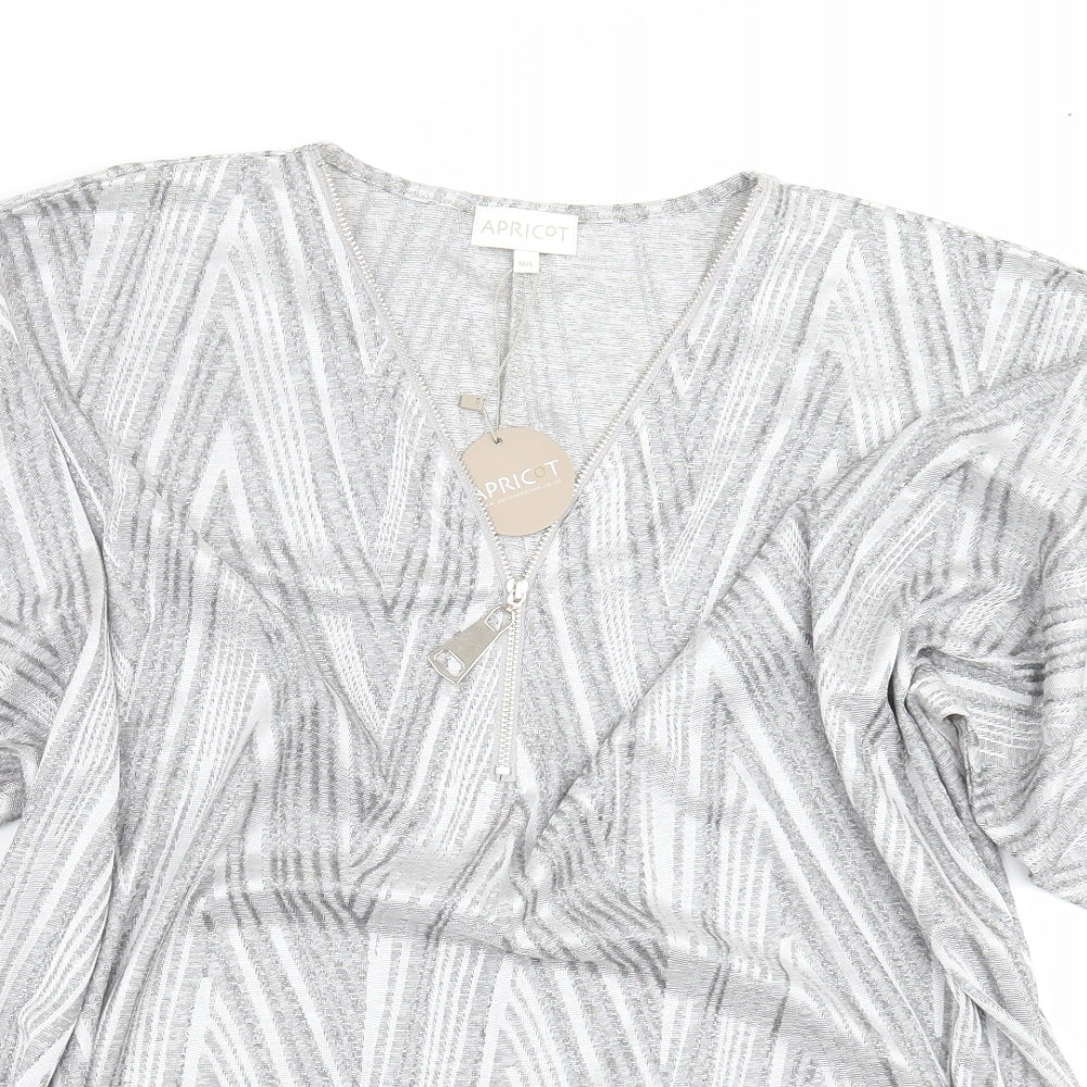 Apricot Womens Grey Geometric  Basic Blouse Size M