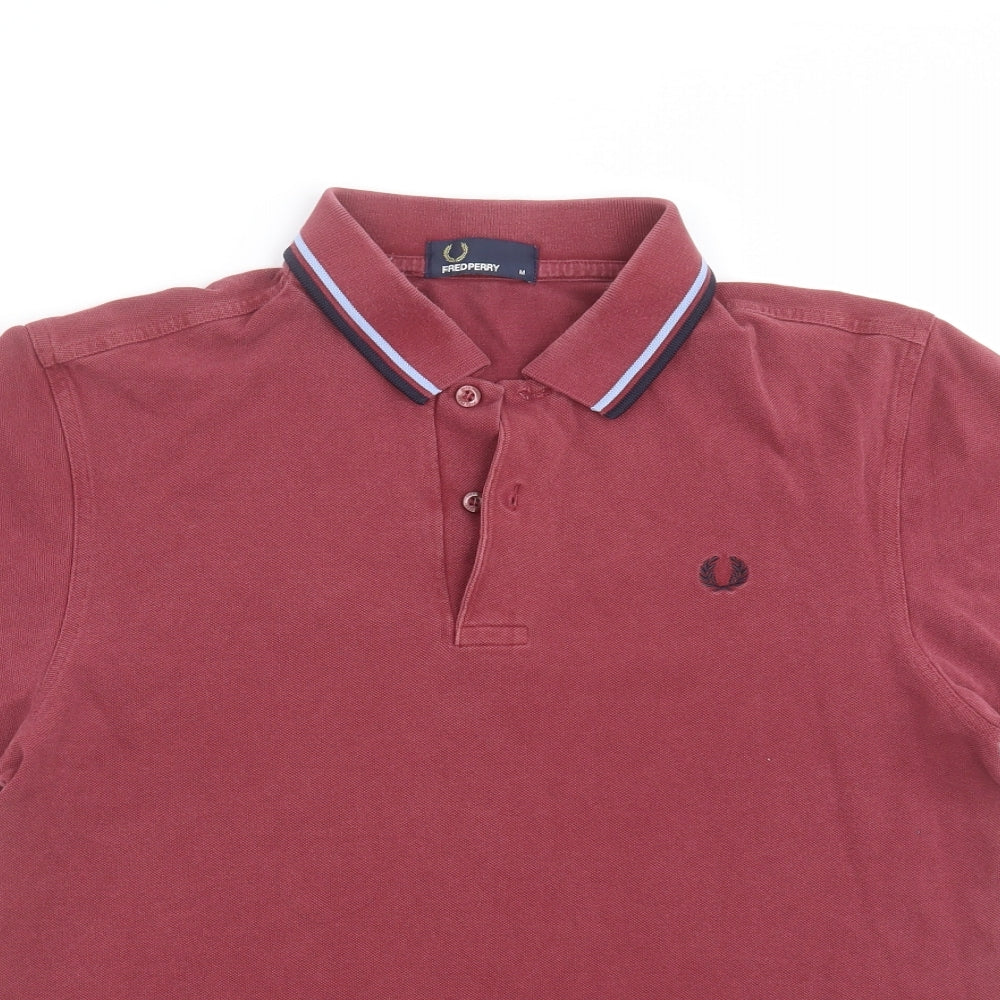 Fred Perry Mens Red    Polo Size M  - burgundy
