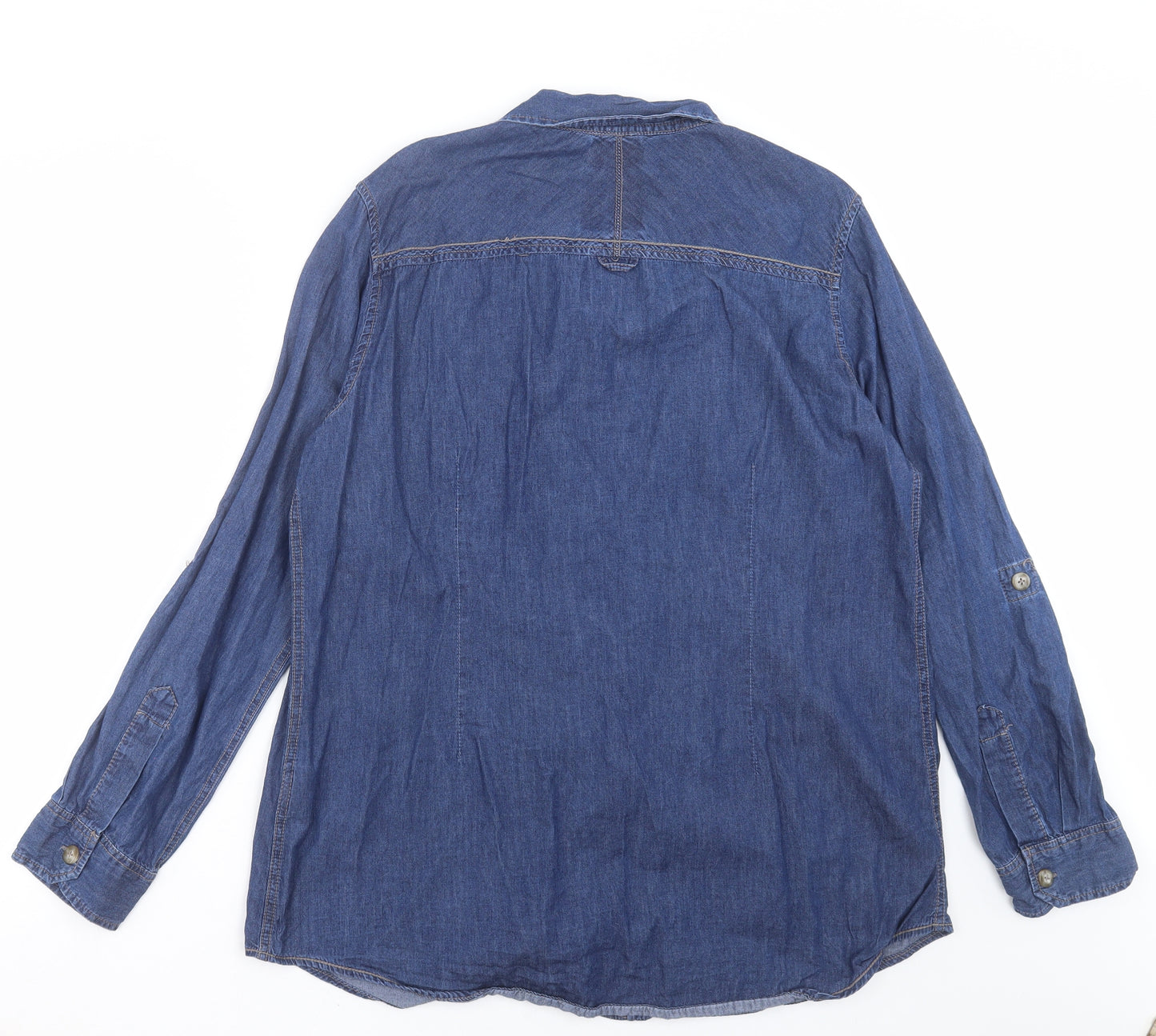 River Island Womens Blue  Denim Basic Button-Up Size 16