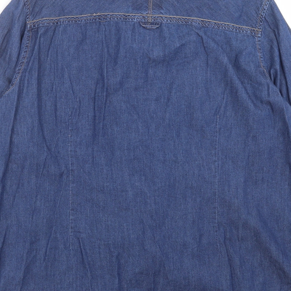 River Island Womens Blue  Denim Basic Button-Up Size 16