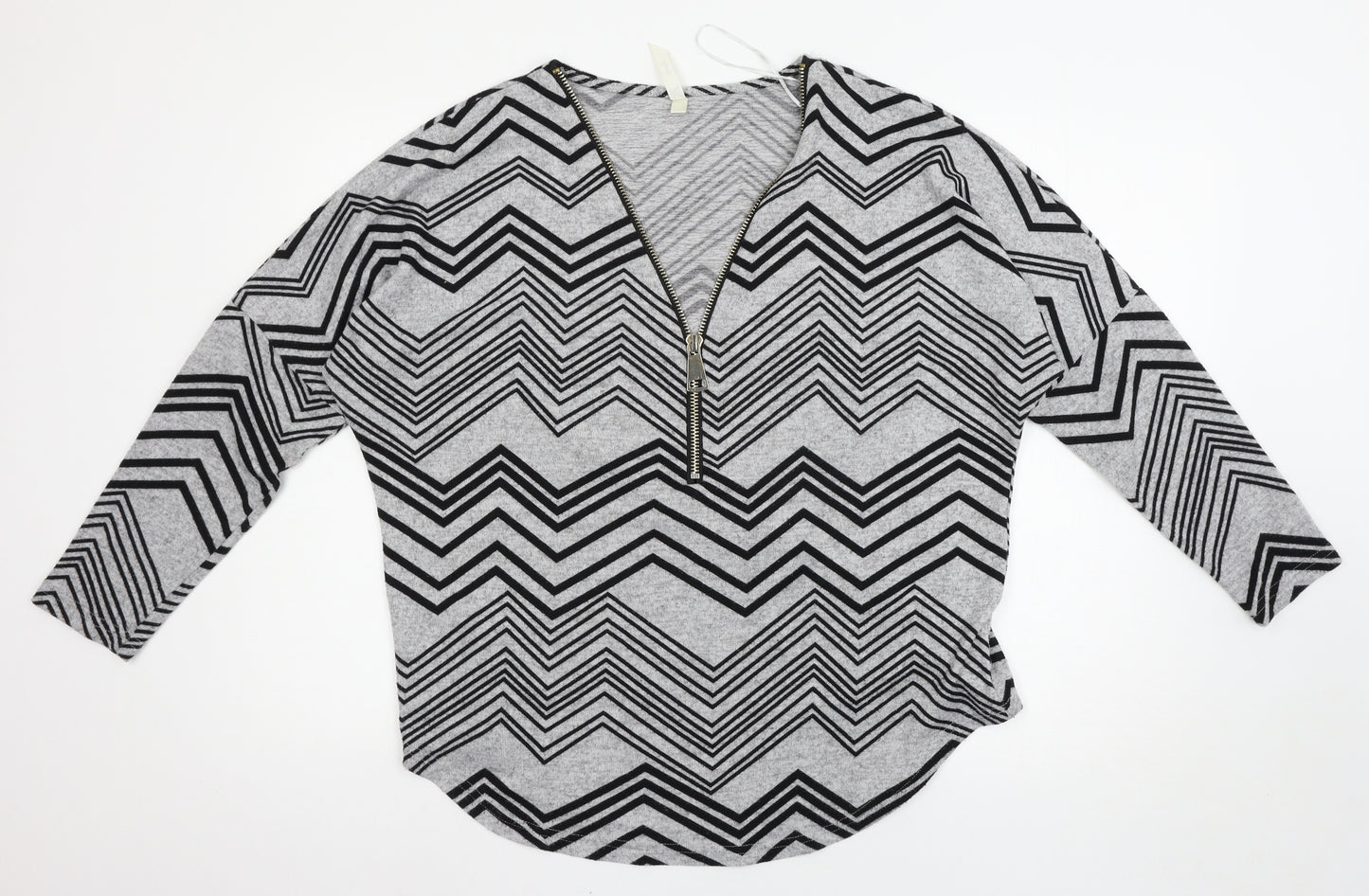 Stella Morgan Womens Grey Striped  Pullover Jumper Size 12