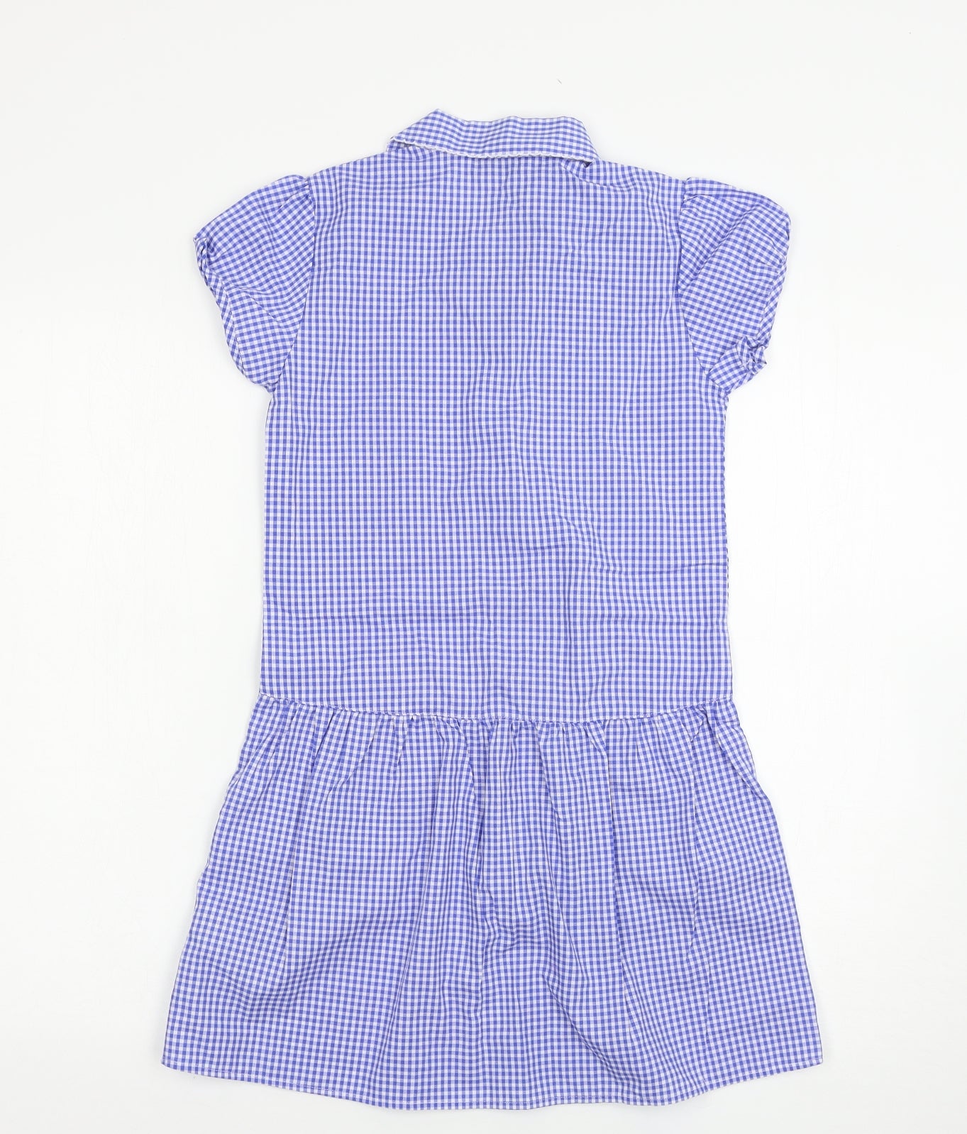 Marks and Spencer Girls Blue Check  Shirt Dress  Size 8-9 Years  - School Dress