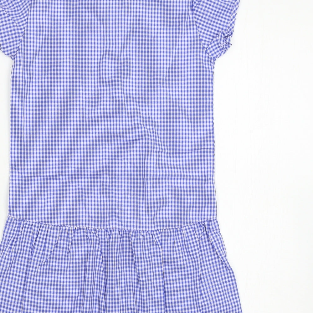Marks and Spencer Girls Blue Check  Shirt Dress  Size 8-9 Years  - School Dress
