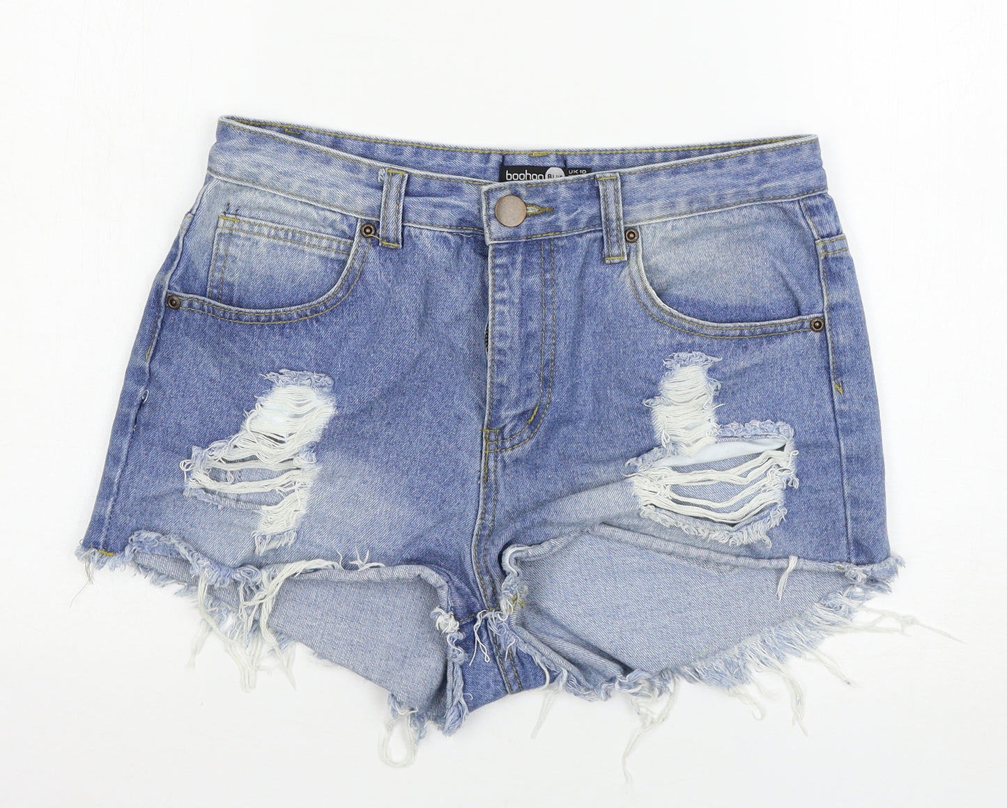 Boohoo Womens Blue  Denim Hot Pants Shorts Size 10