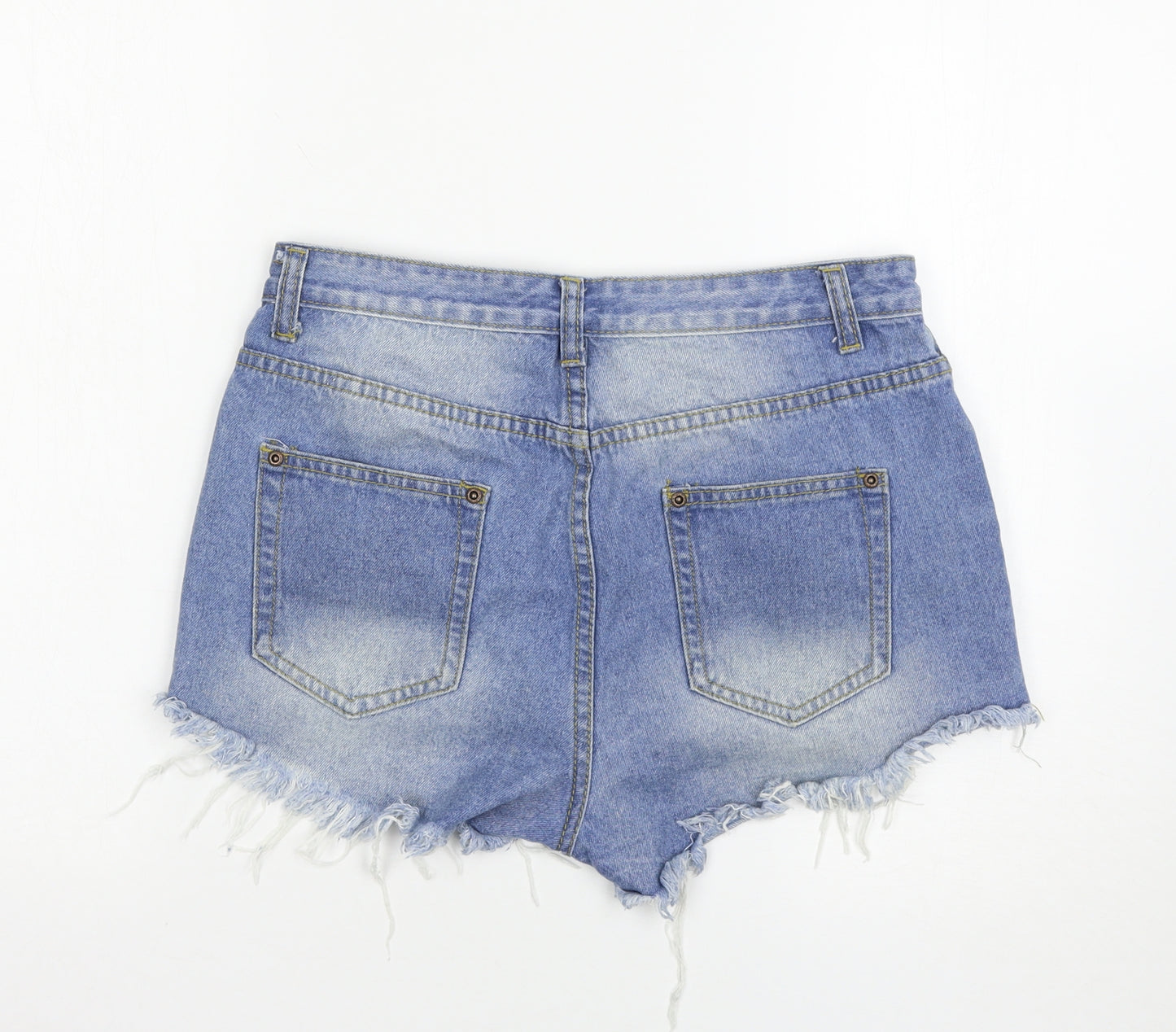 Boohoo Womens Blue  Denim Hot Pants Shorts Size 10