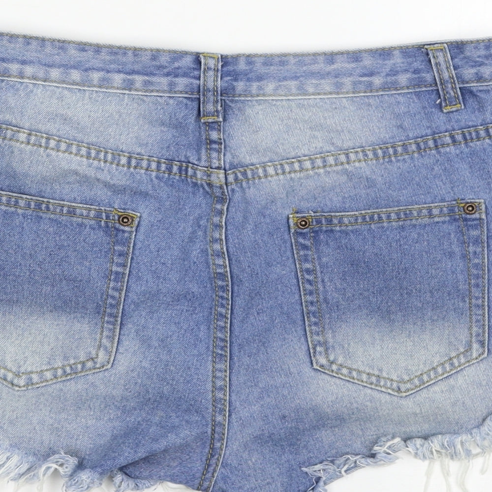 Boohoo Womens Blue  Denim Hot Pants Shorts Size 10