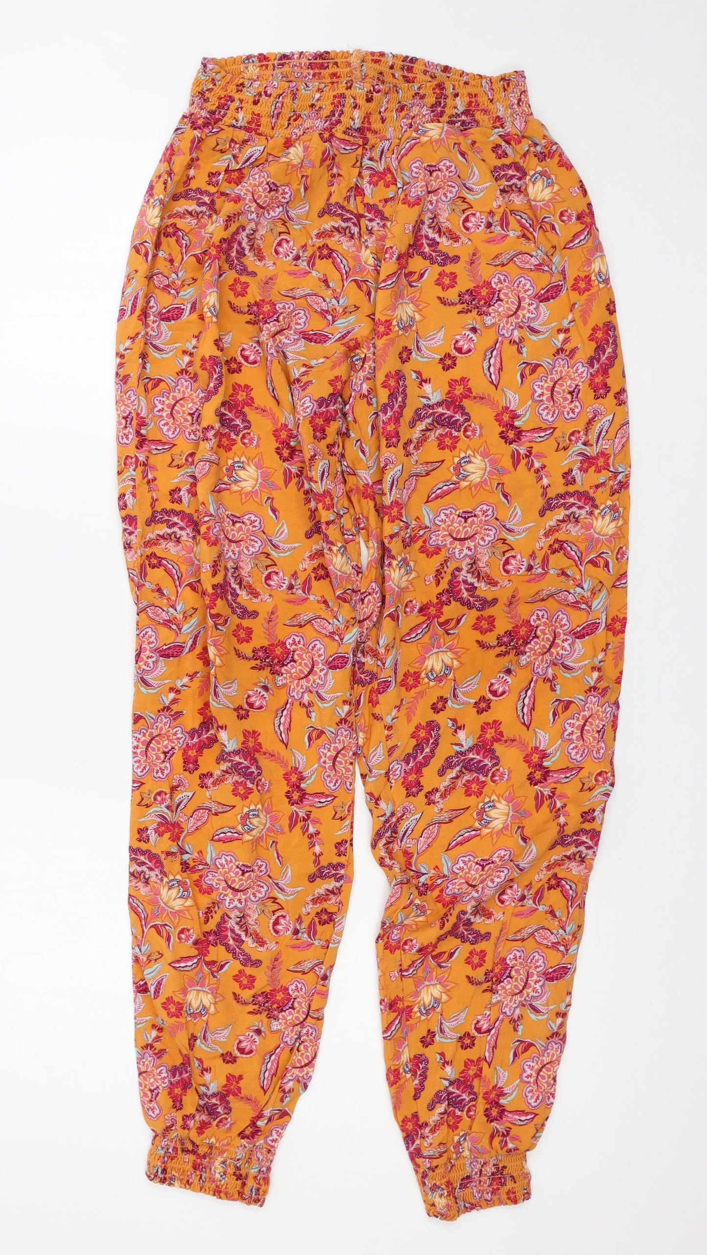 TU Womens Multicoloured Floral  Trousers  Size 12 L29.5 in