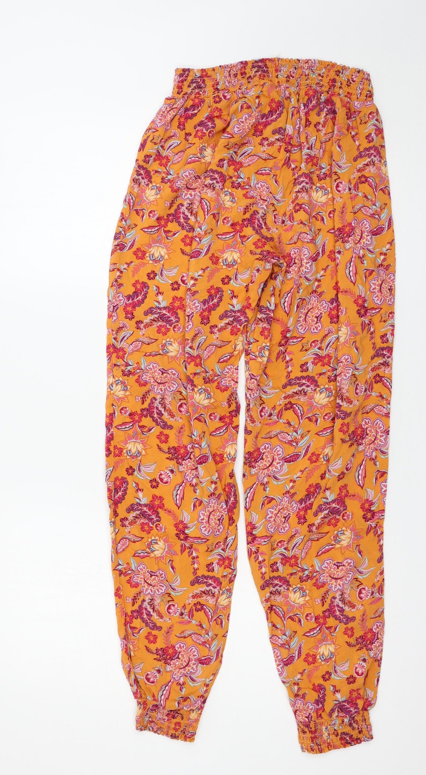 TU Womens Multicoloured Floral  Trousers  Size 12 L29.5 in