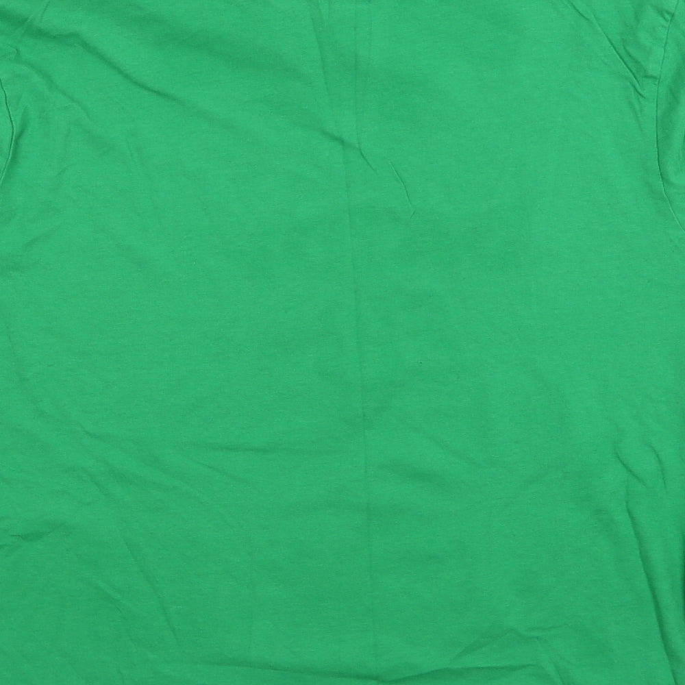 George Mens Green Solid   Pyjama Top Size L  - Christmas pyjama top