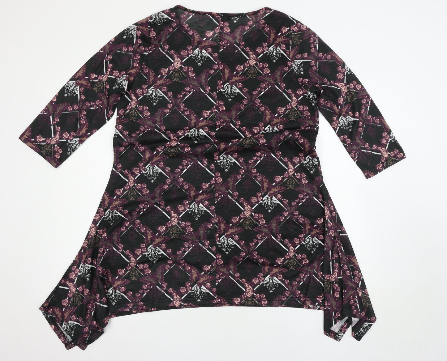 Samya Womens Multicoloured Floral  Basic T-Shirt Size 16