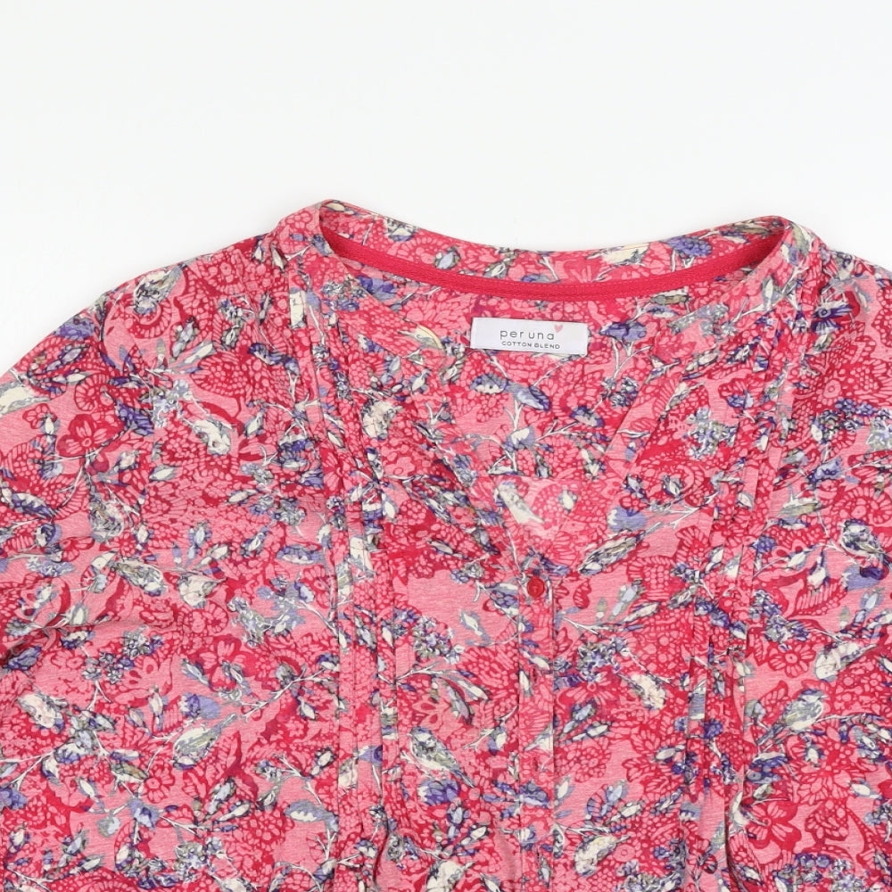 Marks and Spencer Womens Pink Floral  Basic Button-Up Size 16