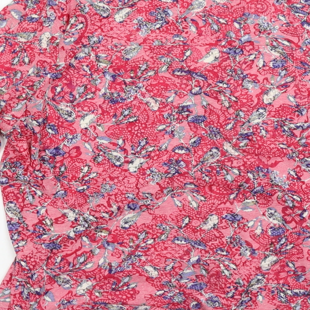 Marks and Spencer Womens Pink Floral  Basic Button-Up Size 16