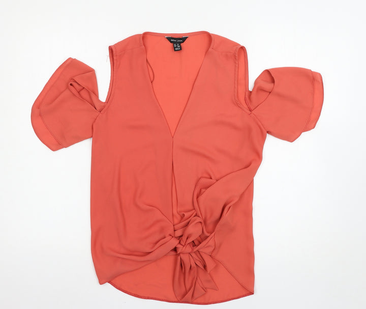 New Look Womens Pink Basic Blouse Size 10