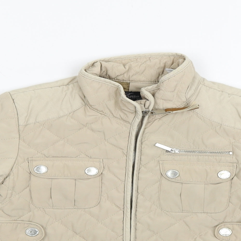Zara Girls Beige   Quilted Jacket Size 5-6 Years
