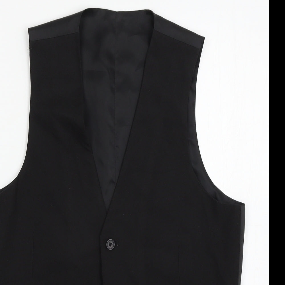 ASOS Mens Black   Jacket Suit Waistcoat Size 38