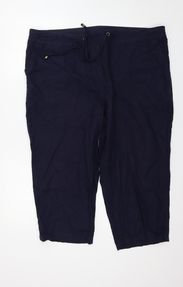 BM Mens Blue Trousers Size 22 L22 in