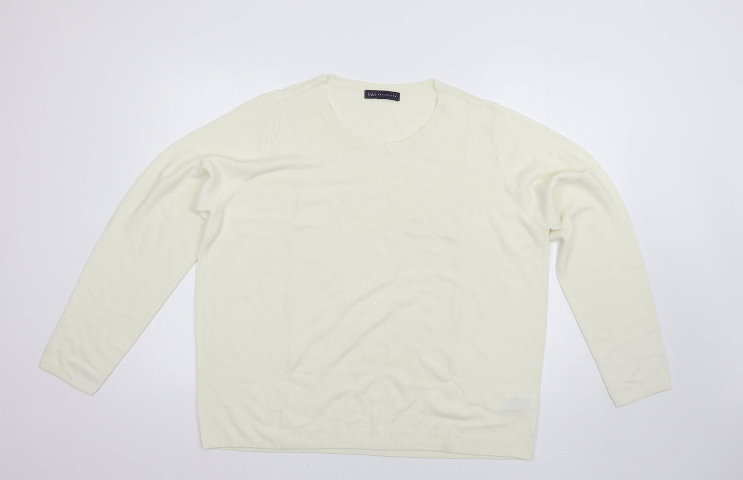 Marks and Spencer Womens Ivory   Pullover Jumper Size 22