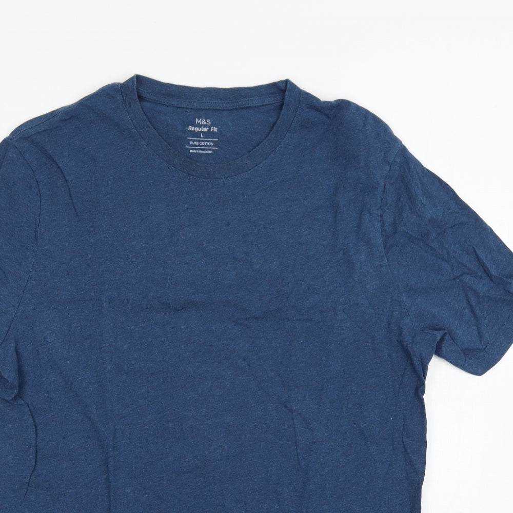 Marks and Spencer Mens Blue    T-Shirt Size L