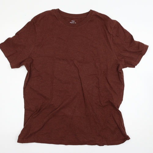 Marks and Spencer Mens Brown    T-Shirt Size L