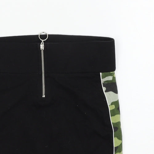 New Look Girls Black Camouflage  Mini Skirt Size 9 Years
