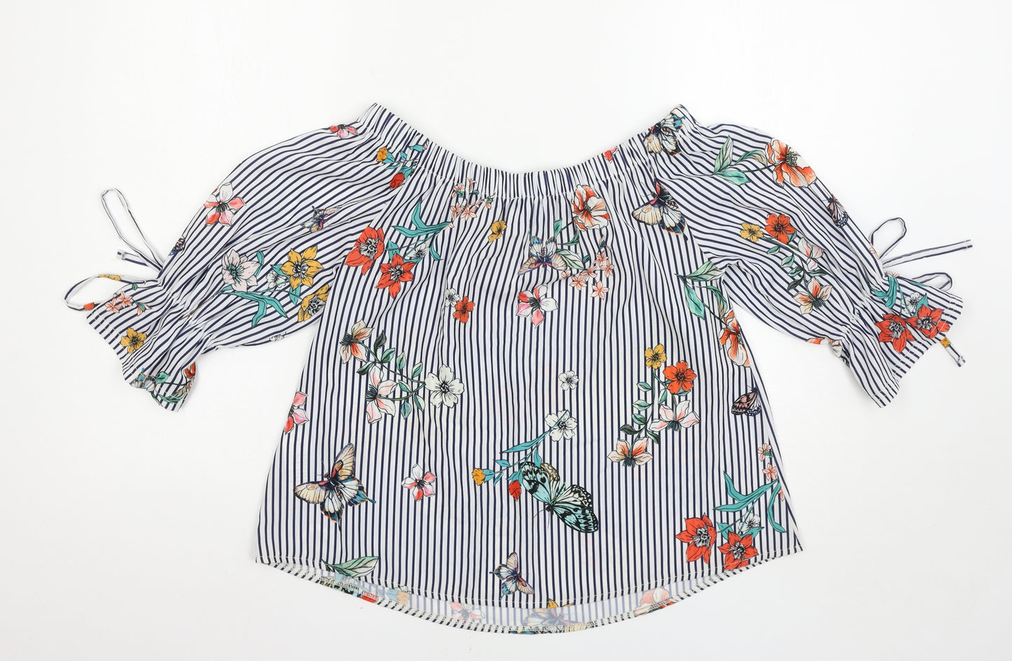 New Look Womens Multicoloured Striped  Basic Blouse Size 10