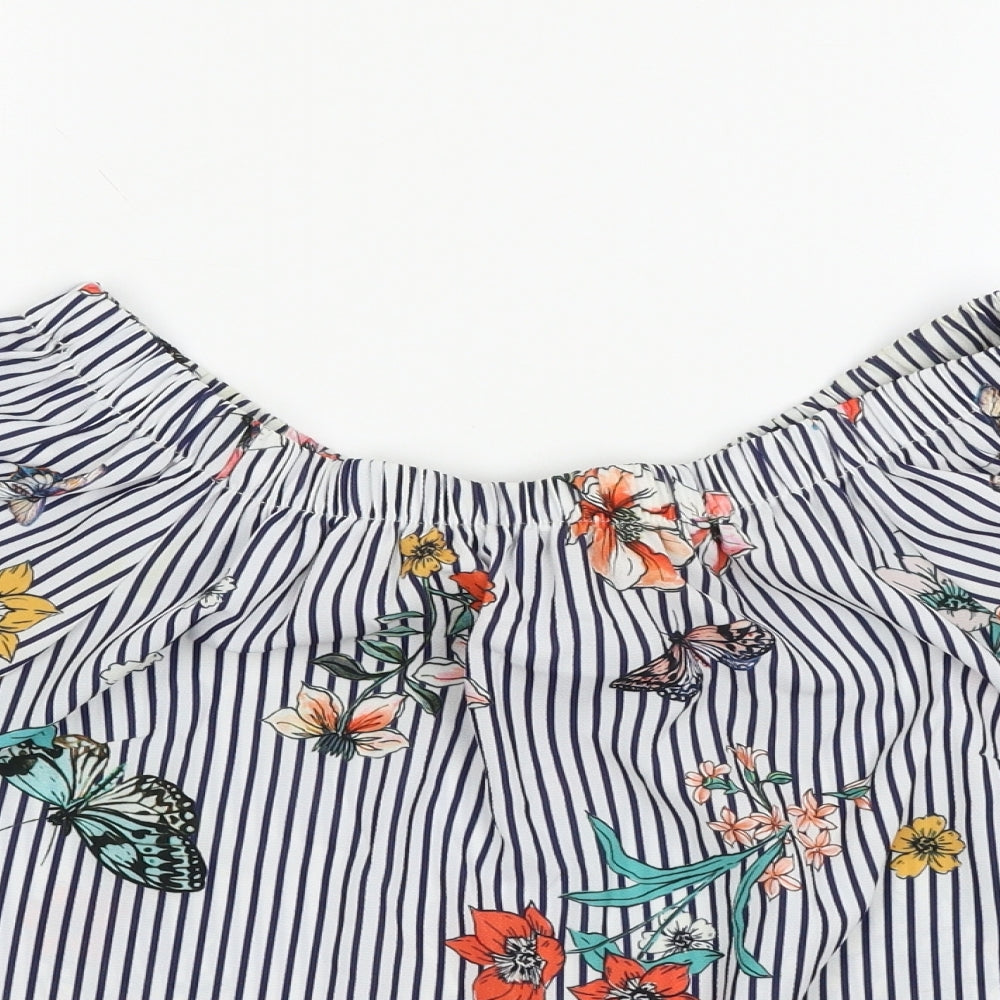 New Look Womens Multicoloured Striped  Basic Blouse Size 10