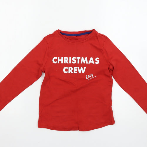 George Boys Red Solid   Pyjama Top Size 9-10 Years  - Christmas pyjama top