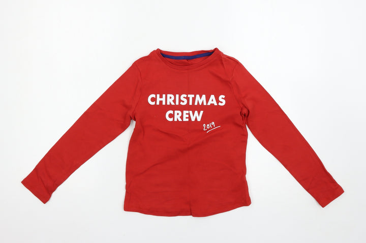 George Boys Red Solid   Pyjama Top Size 9-10 Years  - Christmas pyjama top