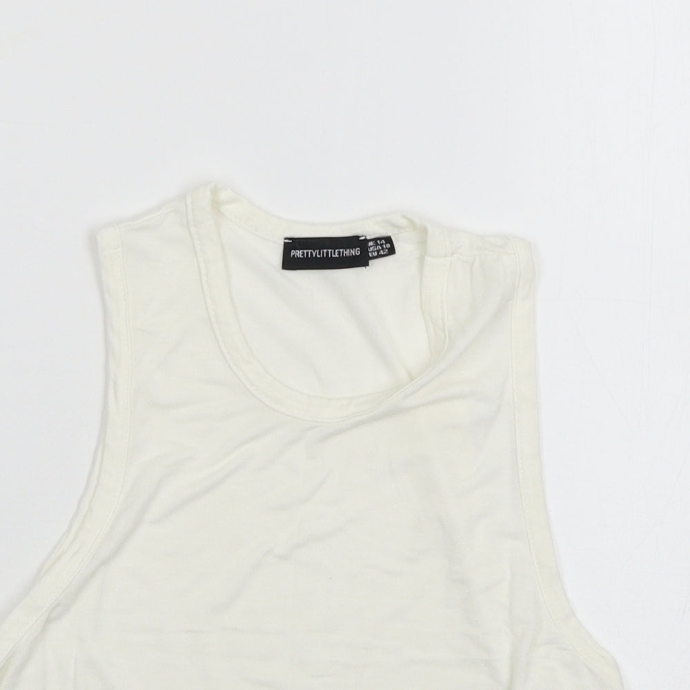 PRETTYLITTLETHING Womens White   Basic Tank Size 14