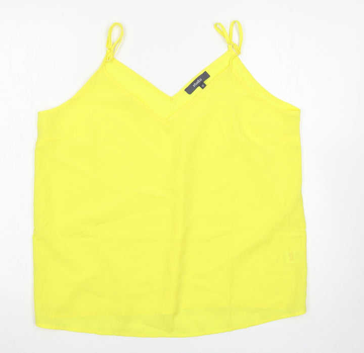 Studio Womens Yellow Basic Tank Size 18
